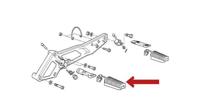 Hornig / ホーニグ ピン Foot-peg rubber (Driver) for BMW K1100RS & K1100LT | 145488