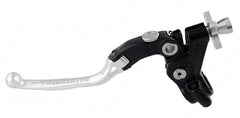 Accossato cable clutch control, standard folding lever provided with hose clamp in titanium colour, silver colour, 24 mm, RST