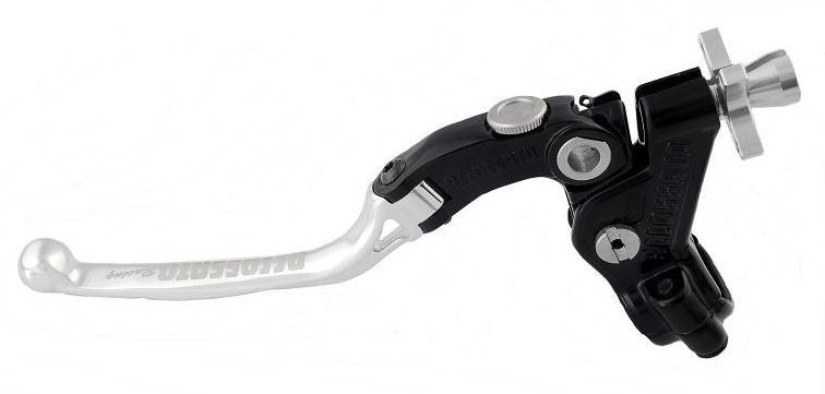 Accossato cable clutch control, standard folding lever provided with hose clamp in titanium colour, silver colour, 32 mm, No RST