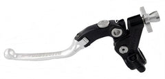 Accossato cable clutch control, standard folding lever provided with hose clamp in titanium colour, silver colour, 34 mm, RST