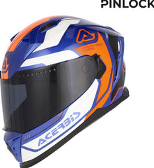 X-WAY GRAPHIC HELMET, ORANGE/BLUE