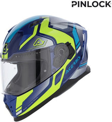 X-WAY GRAPHIC HELMET, BLUE/YELLOW