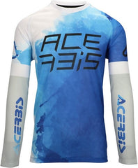 JERSEY J-WINDY VENTED WATERMARK, BLUE/WHITE