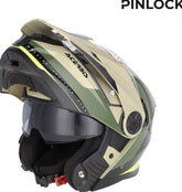 RIDER GRAPHIC HELMET, GREN/BROWN