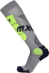 MX IMPACT VENTED SOCKS, GREY/YELLOW