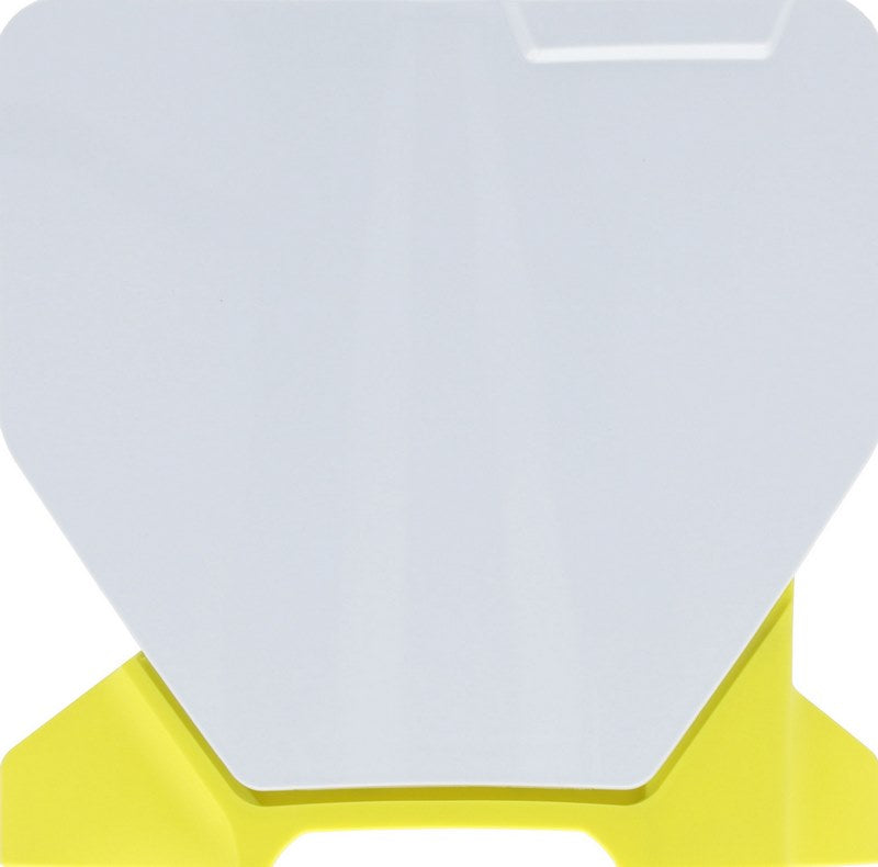 FRONT NUMBER PLATE, WHITE/YELLOW