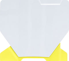 FRONT NUMBER PLATE, WHITE/YELLOW