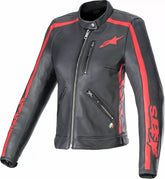 Alpinestars Stella Dyno Leather Jacket, Black, Red | 3113924-1346