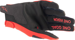 Alpinestars Off Road Red/Silver Mens Radar Gloves, Size M | 3561824-385-M