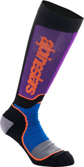 Alpinestars Black/Purple/Blue Youth MX Plus Socks | 4742324-1246