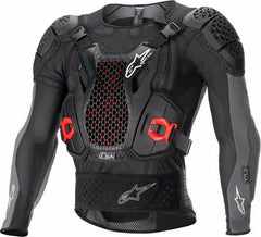 Alpinestars Bionic Plus v2 Protection Jacket, Black, Gray, Red, Size S | 6506723-1036-S
