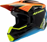 Alpinestars Youth S-M3 Fray Helmet, Black, Blue, Orange, Yellow | 8301725-1455
