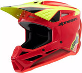 Alpinestars Youth S-M3 Fray Helmet, Red, Yellow, Black | 8301725-3051
