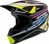 Alpinestars Youth S-M3 Wurx Helmet, Black, Yellow, Blue | 8302125-1574