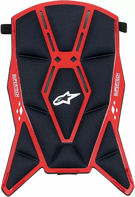 Alpinestars Supertech M10/M8 Helmet Top Pad, Black, Red | 8982219-10