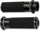ARLEN NESS GRIPS BEVELED FUSION THROTTLE BY CABLE BLACK | 07-331