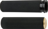 ARLEN NESS GRIPS FUSION KNURLED THROTTLE BY WIRE BLACK BRASS ENDCAP | 07-334