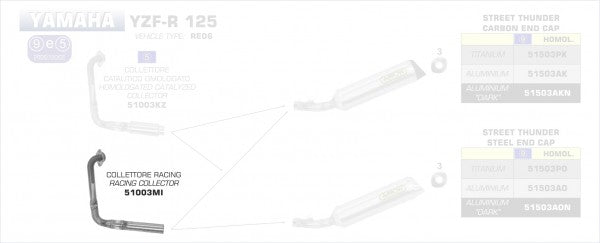 STAINLESS STEEL COLLECTOR FOR ARROW SILENCERS