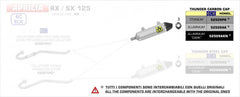 HOMOLOGATED ALUMINIUM DARK THUNDER SILENCER WITH CARBON END CAP WITH WELDED LINK PIPE
