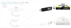 Scooter Urban aluminium Dark silencer with carbon end cap, Endcap Carbon, ECE Homologated, Included DB-Killer