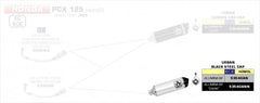 Scooter Urban aluminium Dark silencer with Dark end cap, Endcap Black Steel, ECE Homologated, Included DB-Killer