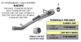 Street Half system racing - Pro-Race titanium silencer + titanium link pipe - end cap with mesh, Endcap Titanium