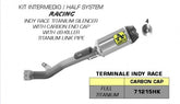 Street Half system racing - Indy Race titanium silencer + titanium link pipe, Endcap Carbon, Included DB-Killer