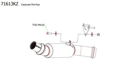 HOMOLOGATED CATALYZED STANLESS STEEL LINK PIPE FOR ORIGINAL COLLECTORS AND SILENCERS