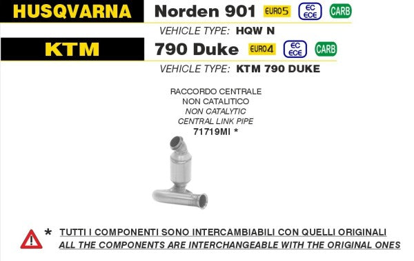 Racing Grouping That Elimante The Cat. For Original Coll And For Original Or Arrow Exhausts