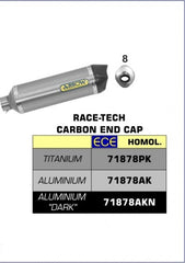 HOMOLOGATED ALUMINIUM DARK RACE TECH SILENCER WITH CARBON END CAP FOR 71689MI LINK PIPE
