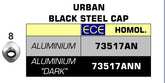 Homologated Urban Dark Aluminium Exhaust With Dark Inox Endcap For Arrow Collector
