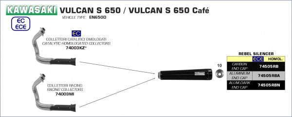 Street Rebel silencer with aluminium Dark end cap, Endcap Aluminium Dark, ECE Homologated, Included DB-Killer
