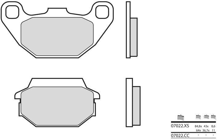 BREMBO Brake Pads 07022XS Carbon Ceramic Organic | 07022XS