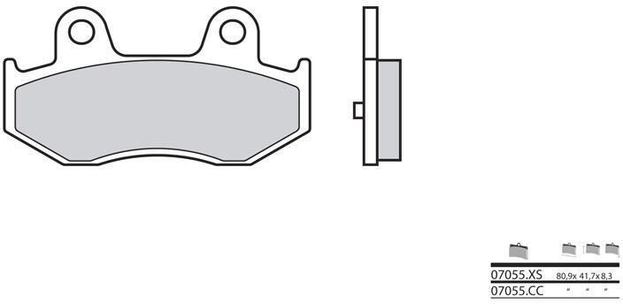 BREMBO Brake Pads 07055XS Carbon Ceramic Organic | 07055XS
