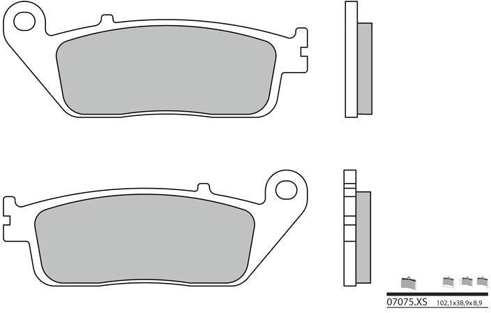 BREMBO Brake Pads 07075XS Carbon Ceramic Organic | 07075XS