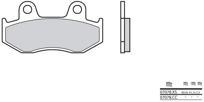 BREMBO Brake Pads 07078XS Carbon Ceramic Organic | 07078XS