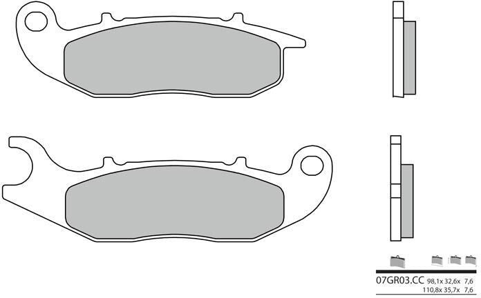 BREMBO Brake Pads 07GR03CC Carbon Ceramic | 07GR03CC