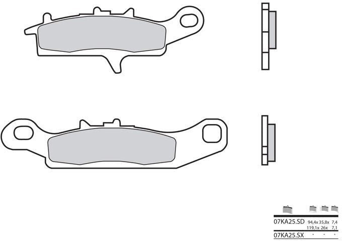 BREMBO Brake Pads 07KA25SX Sintered Metal | 07KA25SX