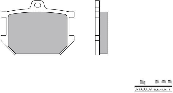 BREMBO Brake Pads 07YA0309 Organic | 07YA0309