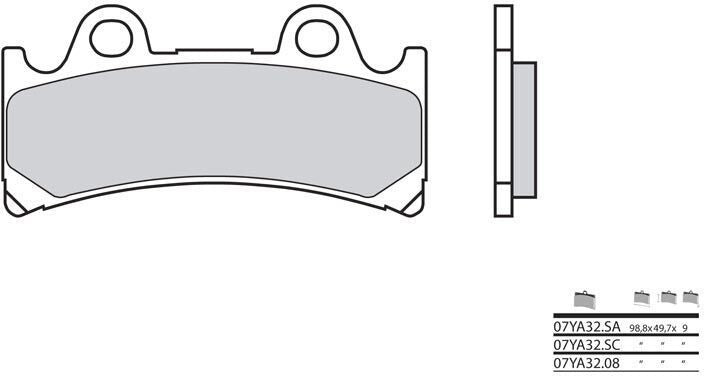 BREMBO Brake Pads 07YA32SA Sintered Metal | 07YA32SA