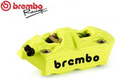 Brembo YELLOW FLUO LEFT RADIAL BRAKE CALIPER M4 MONOBLOCK 100MM BLACK LOGO | 120988583