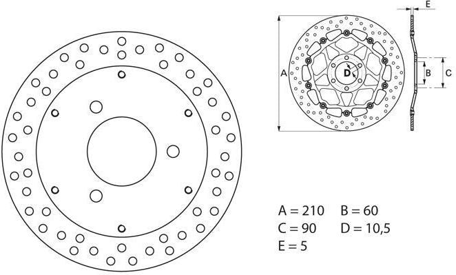 BREMBO Oro Brake Disc Round Fix | 68B40725