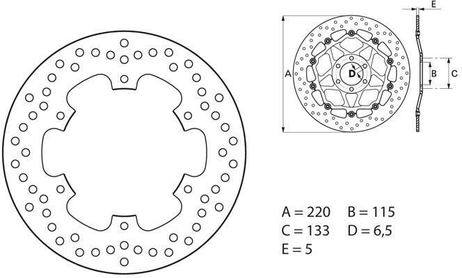BREMBO Oro Brake Disc Round Fix | 68B40756