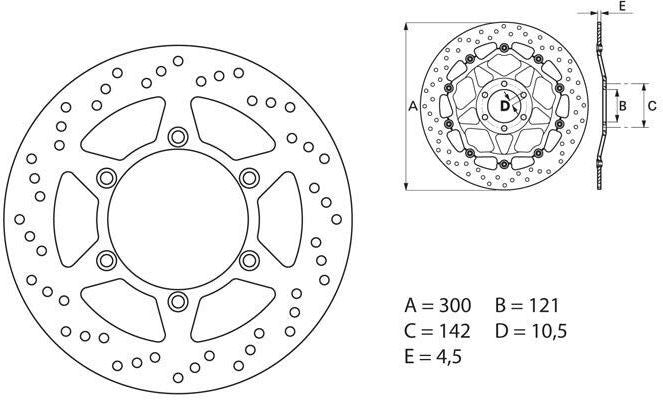 BREMBO Oro Brake Disc Round Fix | 68B407D5