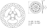 Brembo Serie ORO fixed round rear brake disc for Harley-Davidson 883 XLH | 68B407E0