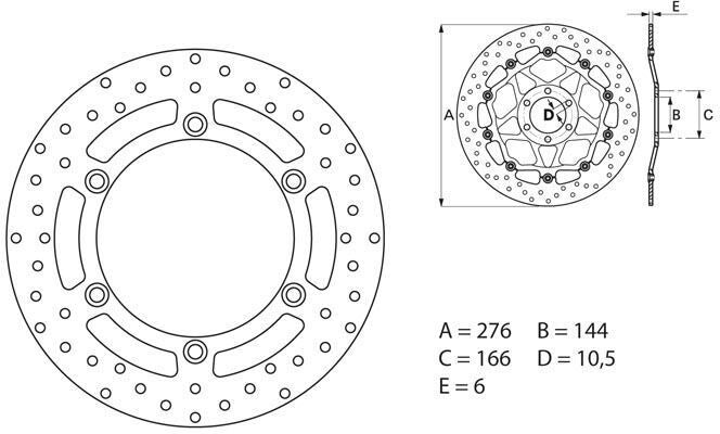BREMBO Oro Brake Disc Round Fix | 68B407E7