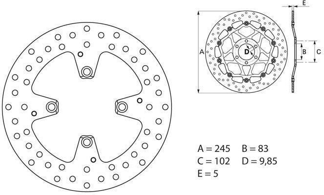 BREMBO Oro Brake Disc Round Fix | 68B407E8