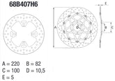 BREMBO Oro Brake Disc Round Fix | 68B407H6