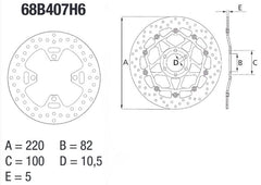 BREMBO Oro Brake Disc Round Fix | 68B407H6