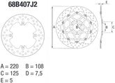 Brembo Serie ORO fixed round rear brake disc for MV Agusta 675 Brutalee/F3 | 68B407J2